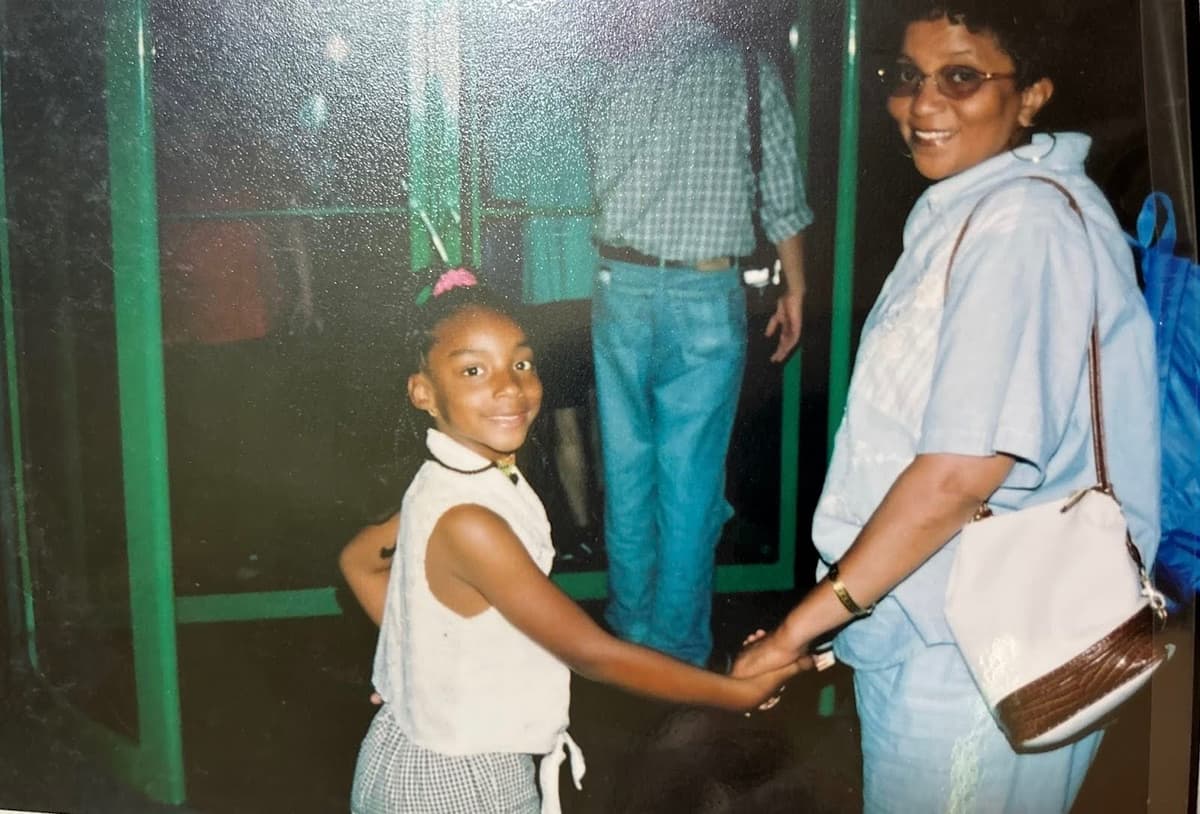Young Briana with her grandmother