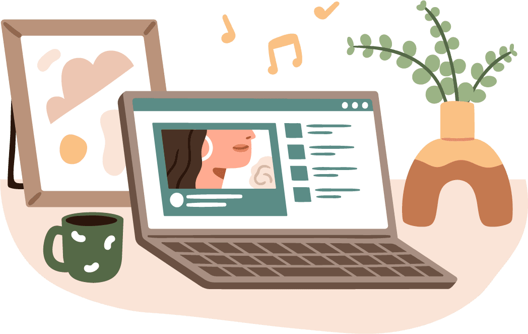 Private digital workspace illustration